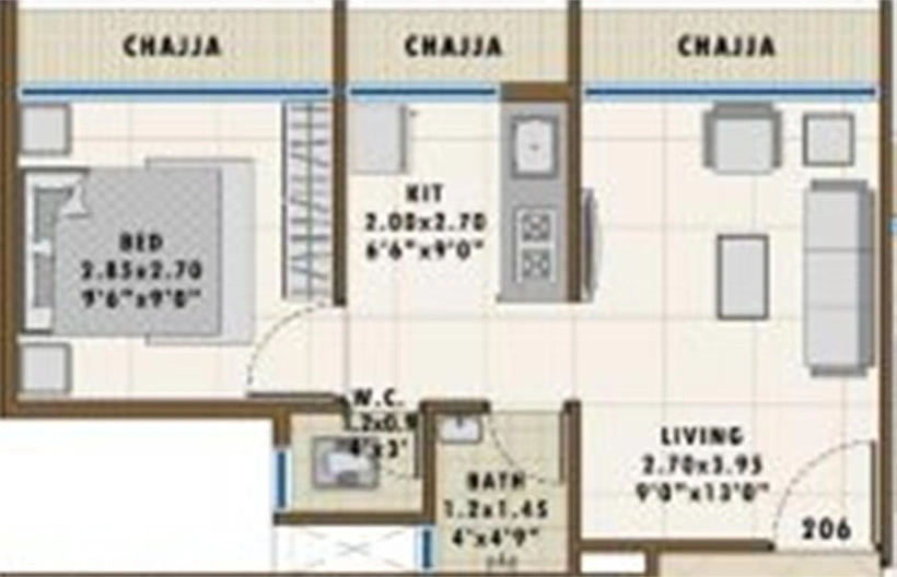 1 BHK Flat in Sambhav Deep Devashree 2 in Karanjade, Navi Mumbai - Image 842549