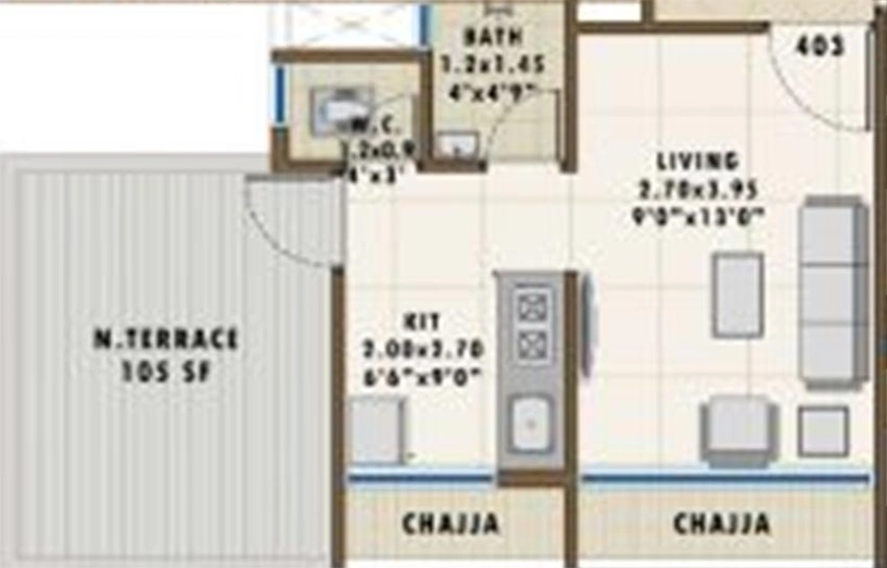 1 RK Studio Apartment in Sambhav Deep Devashree 2 in Karanjade, Navi Mumbai - Image 842548
