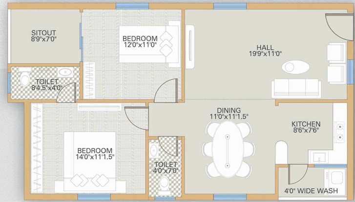 2 BHK Flat in Infocity Eyrie in Chandanagar, Hyderabad - Image 791867