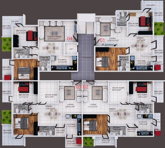 Floor Plan of Landmark Primo in Jakkur, Bangalore - Image 125449