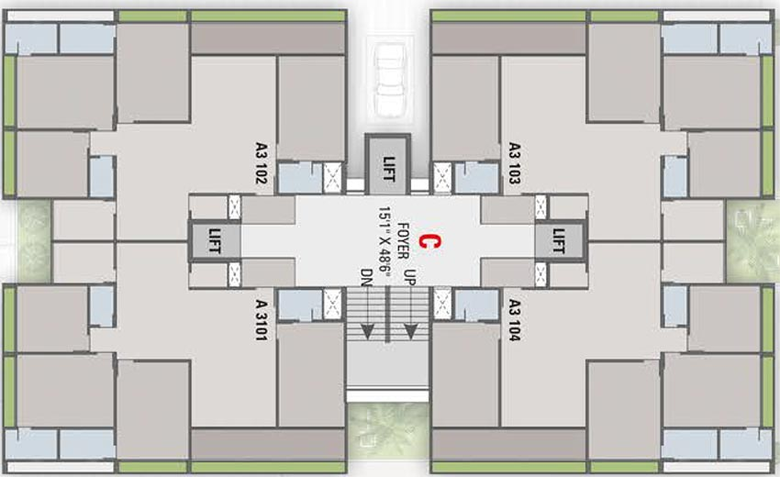 Floor Plan of Balaji Hilltown Heaven in Vastral, Ahmedabad - Image 263392