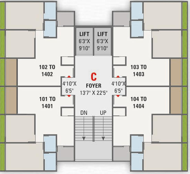 Floor Plan of Hilltown Zade in Kathwada, Ahmedabad - Image 263428