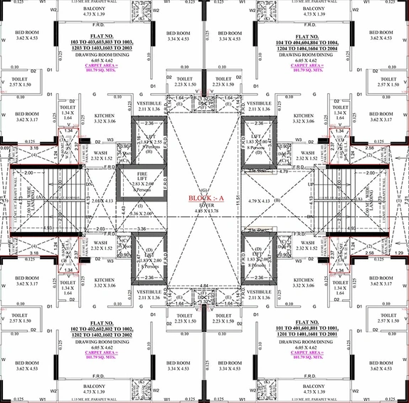 Floor Plan of Omkar Skyzen in Kudasan, Gandhinagar - Image 231452