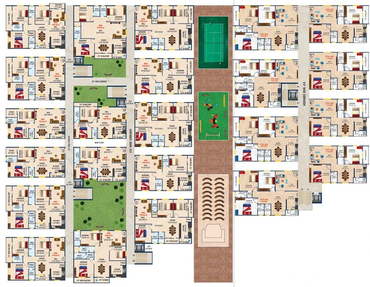 Floor Plan of Infocity Pearl And Jewel in Gachibowli, Hyderabad - Image 126906