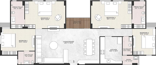 4 BHK Flat in Bakeri Sujal in Ramdev Nagar, Ahmedabad - Image 849994