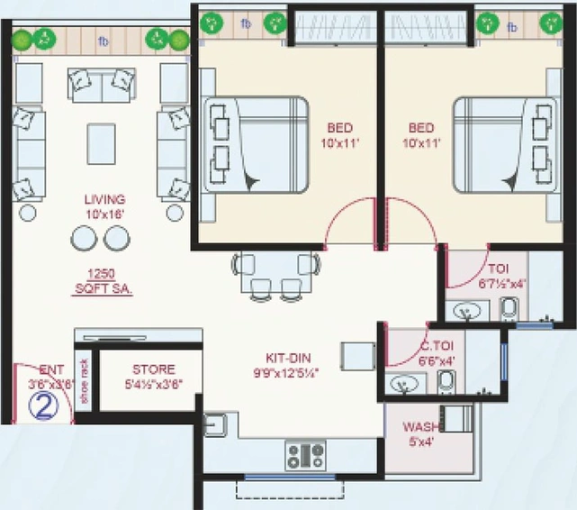 2 BHK Flat in DR Dream City in Amroli, Surat - Image 833995