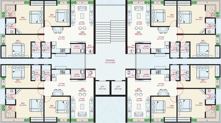 Floor Plan of DR Dream City in Amroli, Surat - Image 225767