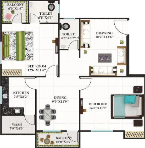 2 BHK Flat in Lodhi Kasturi Heights in Lambakheda, Bhopal - Image 843784