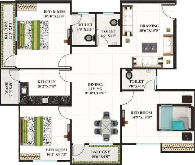 3 BHK Flat in Lodhi Kasturi Heights in Lambakheda, Bhopal - Image 843785