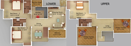 3 BHK Penthouse in Asnani Spring Valley Dew in Katara Hills, Bhopal - Image 843666