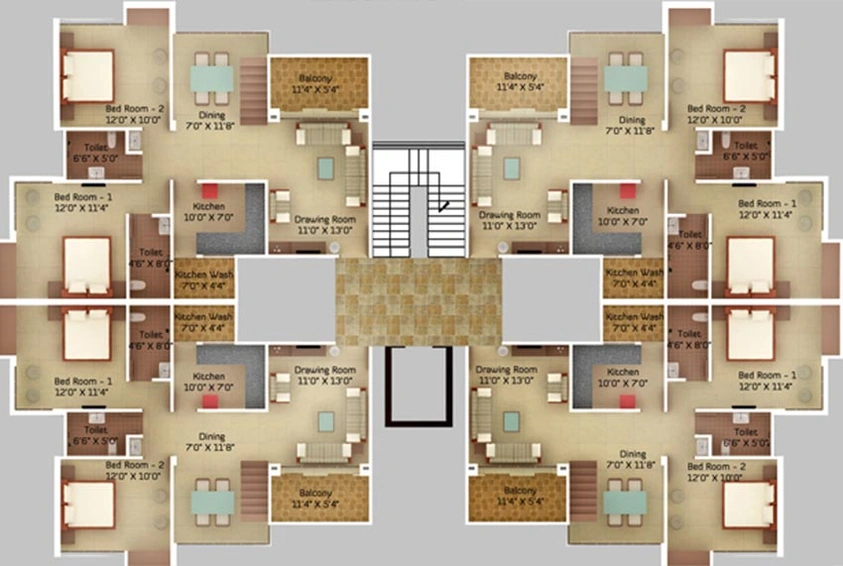Floor Plan of Asnani Spring Valley Dew in Katara Hills, Bhopal - Image 247370