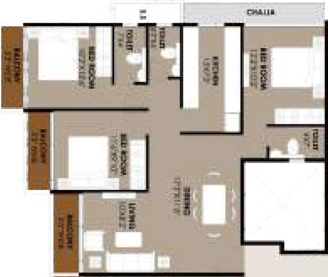 3 BHK Flat in Tejas Vaishnavi in Pushpak Nagar, Navi Mumbai - Image 844153