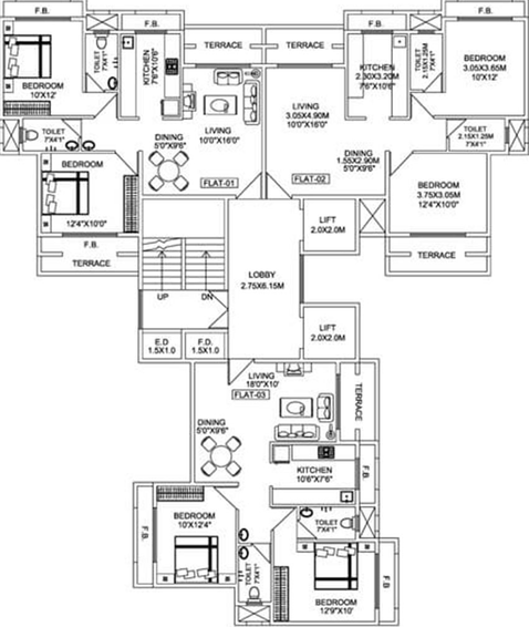Floor Plan of Tejas Heights in Ulwe, Navi Mumbai - Image 257830