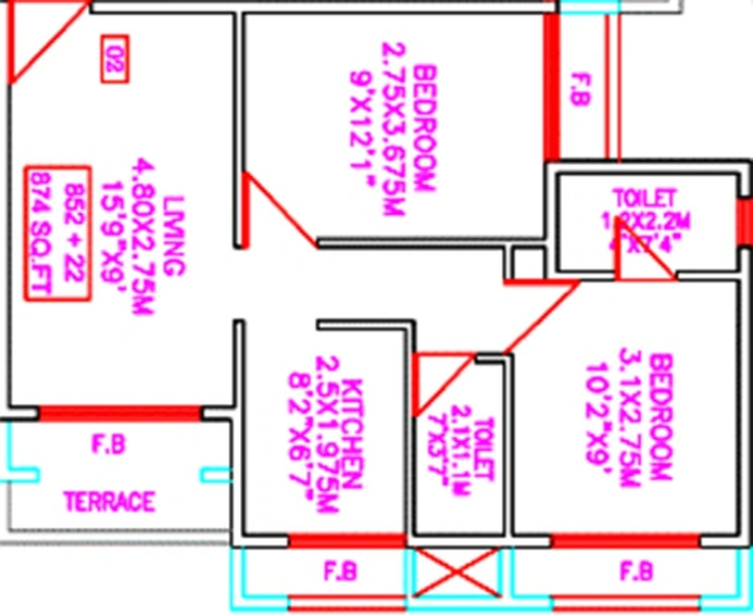 2 BHK Flat in Tejas Payas in Ulwe, Navi Mumbai - Image 844193
