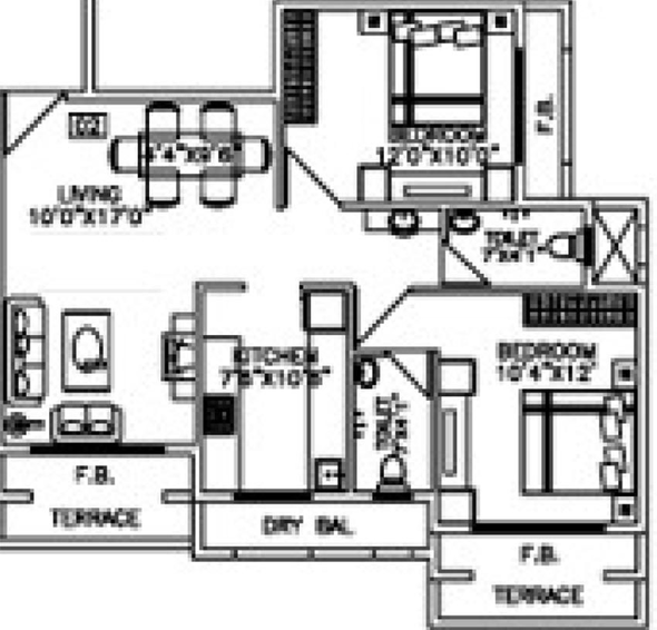 2 BHK Flat in Tejas Symphony in Ulwe, Navi Mumbai - Image 844169
