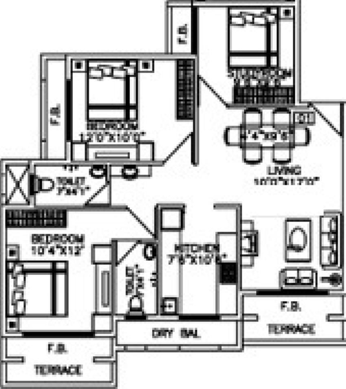 2.5 BHK Flat in Tejas Symphony in Ulwe, Navi Mumbai - Image 848429