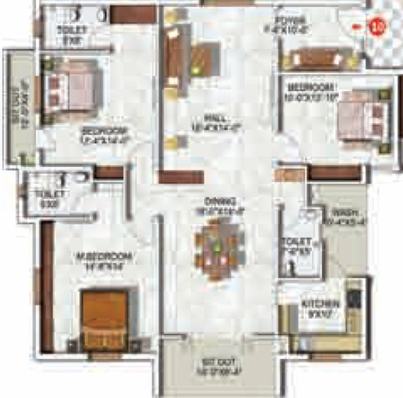 3 BHK Flat in VBC Oracle Ridge in Electronic City, Bangalore - Image 799257