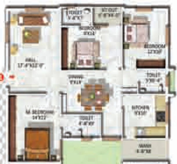 3 BHK Flat in VBC Oracle Ridge in Electronic City, Bangalore - Image 799254