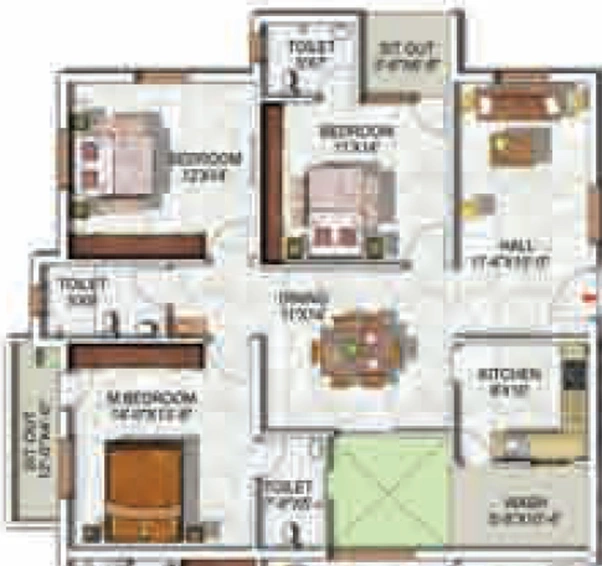 3 BHK Flat in VBC Oracle Ridge in Electronic City, Bangalore - Image 799255