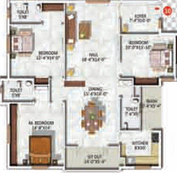 3 BHK Flat in VBC Oracle Ridge in Electronic City, Bangalore - Image 799256