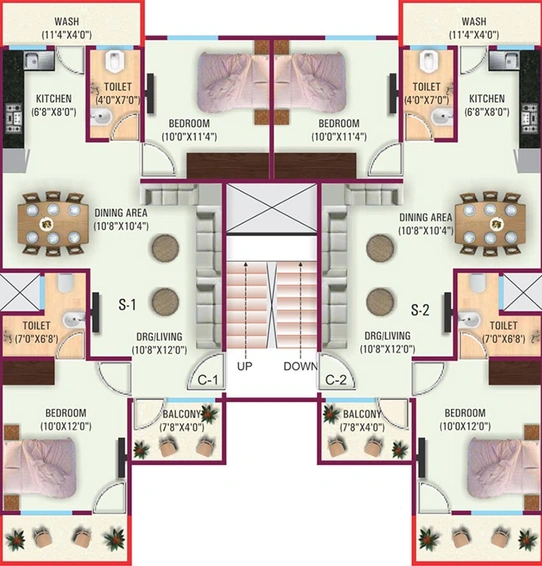 Floor Plan of Draupadi Kailash Apartment in Khajuri kalan, Bhopal - Image 247506