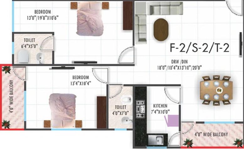 2 BHK Flat in Draupadi Shivlok Tower in Awadhpuri, Bhopal - Image 843682