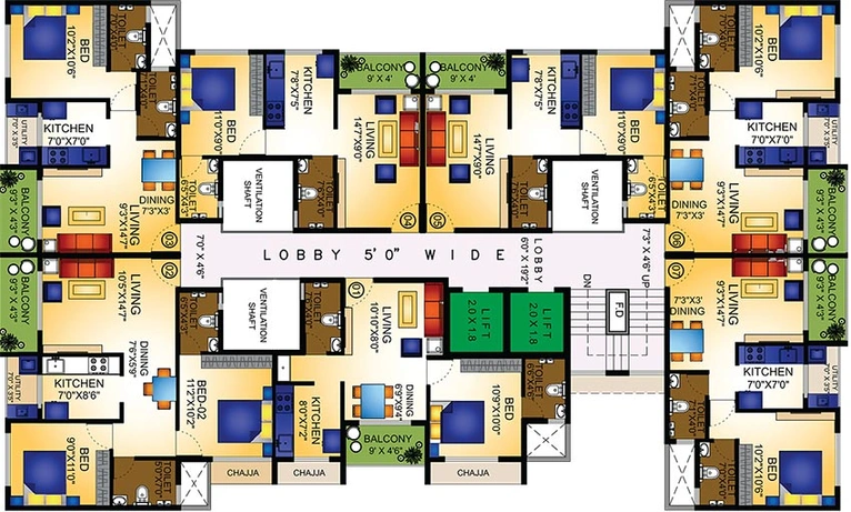 Floor Plan of Om Vaastu Residency in Pushpak Nagar, Navi Mumbai - Image 258879
