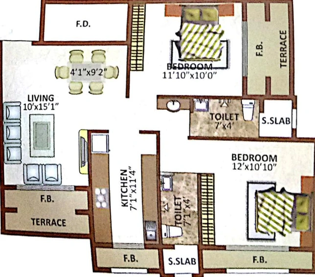 2 BHK Flat in Vaastu Sai in Ulwe, Navi Mumbai - Image 848904