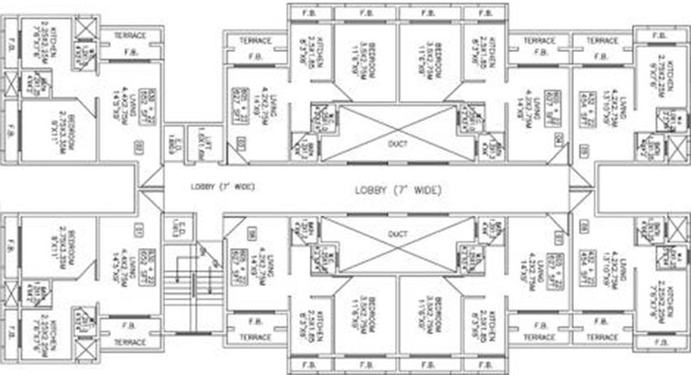 Floor Plan of Vaastu Tejas Ojas in Dronagiri, Navi Mumbai - Image 259328