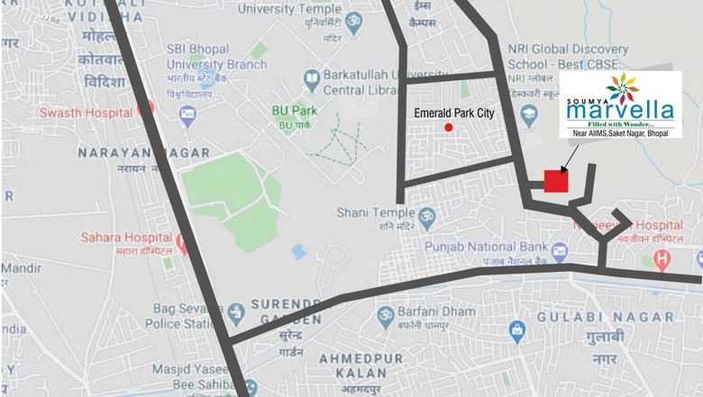 Location of Soumya Marvella in Barkhera Pathani, Bhopal - Image 249480