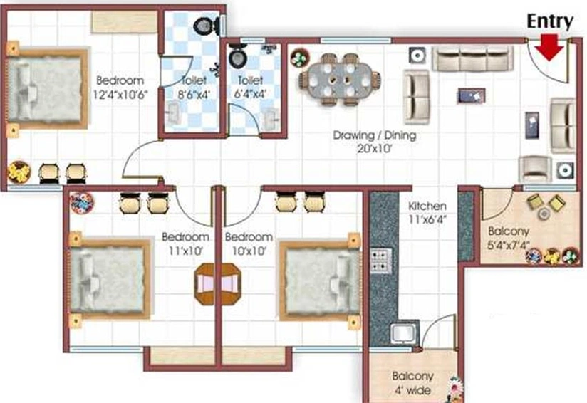 3 BHK Flat in Soumya Parklands in Awadhpuri, Bhopal - Image 843972