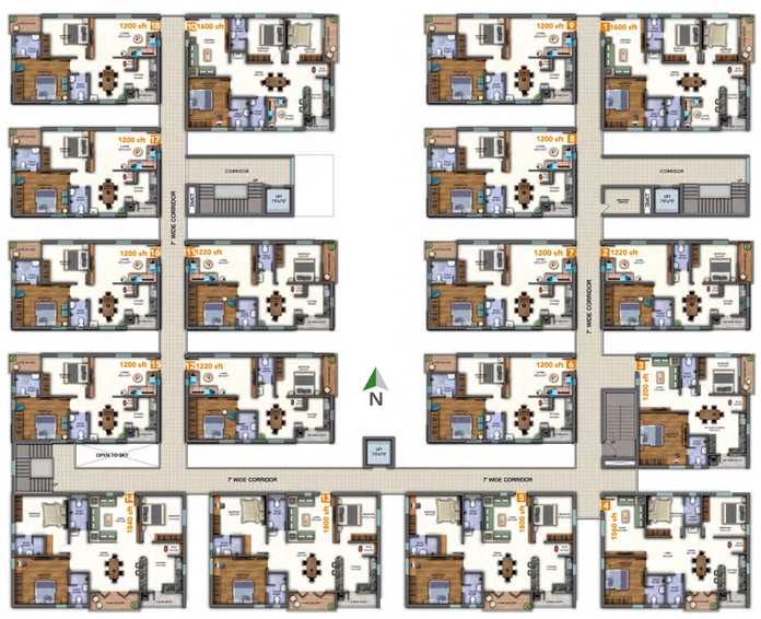 Floor Plan of Sunyuga Vista in Kompally, Hyderabad - Image 126947