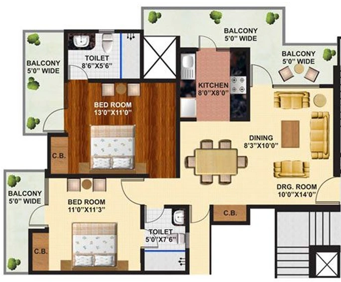 2 BHK Flat in Arihant Ambience in Crossings Republik, Ghaziabad - Image 835806