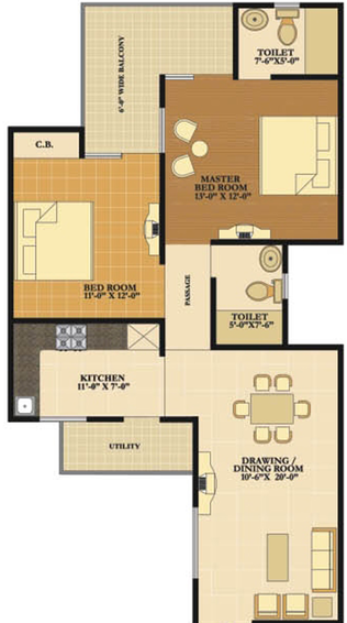 2 BHK Flat in Nirala Eden Park in Ahnisa Khand Van, Ghaziabad - Image 835985