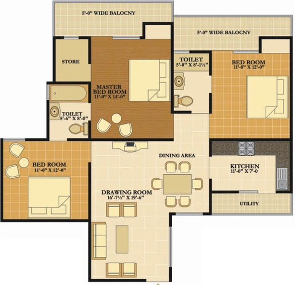 3 BHK Flat in Nirala Eden Park in Ahnisa Khand Van, Ghaziabad - Image 835986