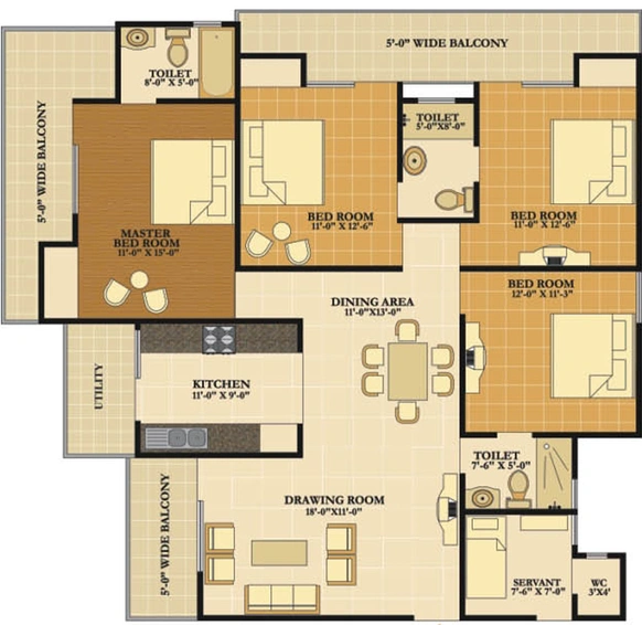 4 BHK Flat in Nirala Eden Park in Ahnisa Khand Van, Ghaziabad - Image 835987