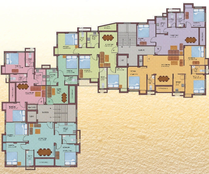 Floor Plan of Eden Horizon in Garia, Kolkata - Image 251687