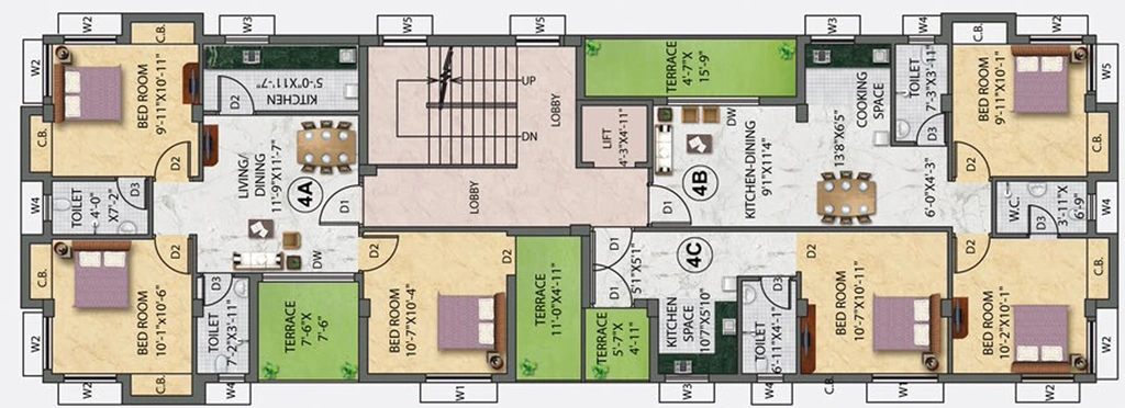 Floor Plan of Eden Ivory in Nayabad, Kolkata - Image 251727