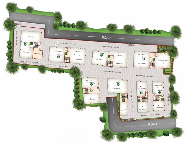 Master Plan of Eden Belvedere in Nayabad, Kolkata - Image 251616