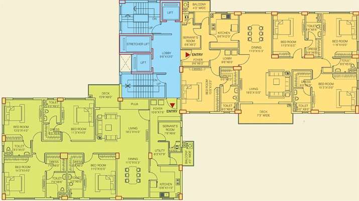 Floor Plan of Fortune Estate in Alipore, Kolkata - Image 252037