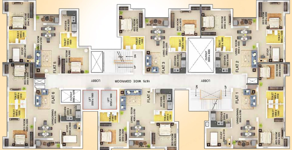 Floor Plan of Signum Parkside Residency in Entally, Kolkata - Image 252780