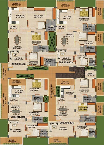Floor Plan of Shravanee Dwaraka in Jayanagar, Bangalore - Image 125545