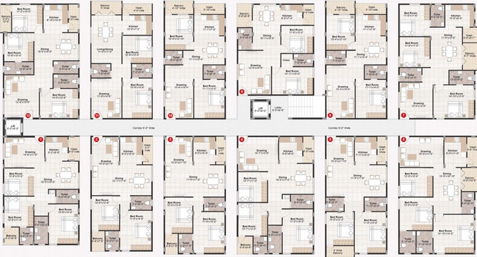Floor Plan of VBC Oracle Heaven in Narayanapura, Bangalore - Image 125552