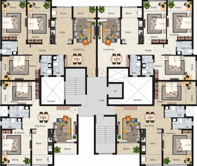 Floor Plan of Nanu Sapana Mosaic in Fatorda, Goa - Image 238579