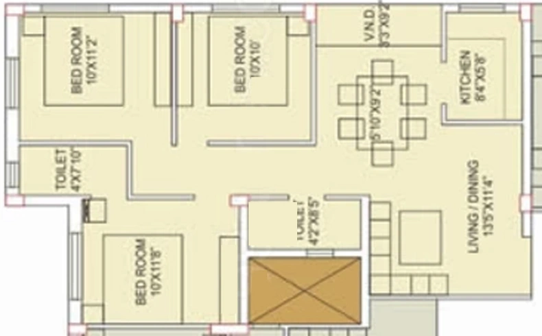 3 BHK Flat in Eden Brookside in Thakurpukur, Kolkata - Image 846365