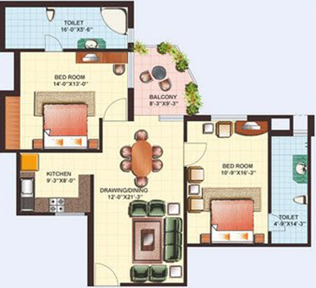 2 BHK Flat in Gaur Heights in Vaishali, Ghaziabad - Image 835969