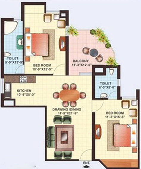 2 BHK Flat in Gaur Heights in Vaishali, Ghaziabad - Image 835970