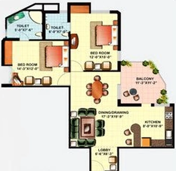 2 BHK Flat in Gaur Heights in Vaishali, Ghaziabad - Image 835971