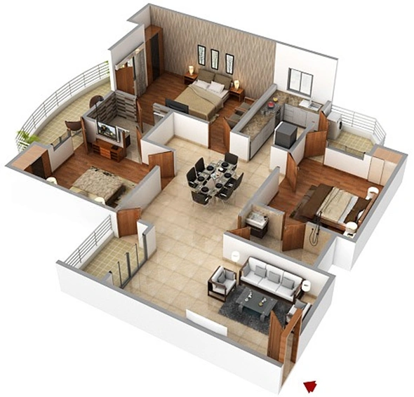 3 BHK Flat in Gaur Green Avenue in Indirapuram, Ghaziabad - Image 835814