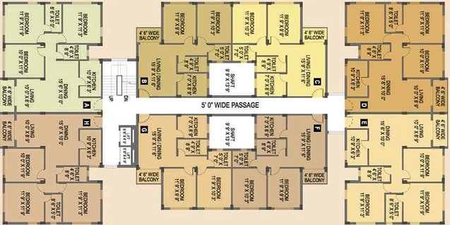 Floor Plan of Gurukul Grande in New Town, Kolkata - Image 261617